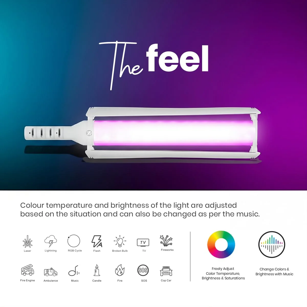 DIGITEK® (DSL-25W RGB) Stick Light Portable Handheld RGB LED Light Wand with Barn Door & Remote Control, Color Temp 2700-12000K + RGB, 39 Special Lighting Effects & Carry Bag - Image 5