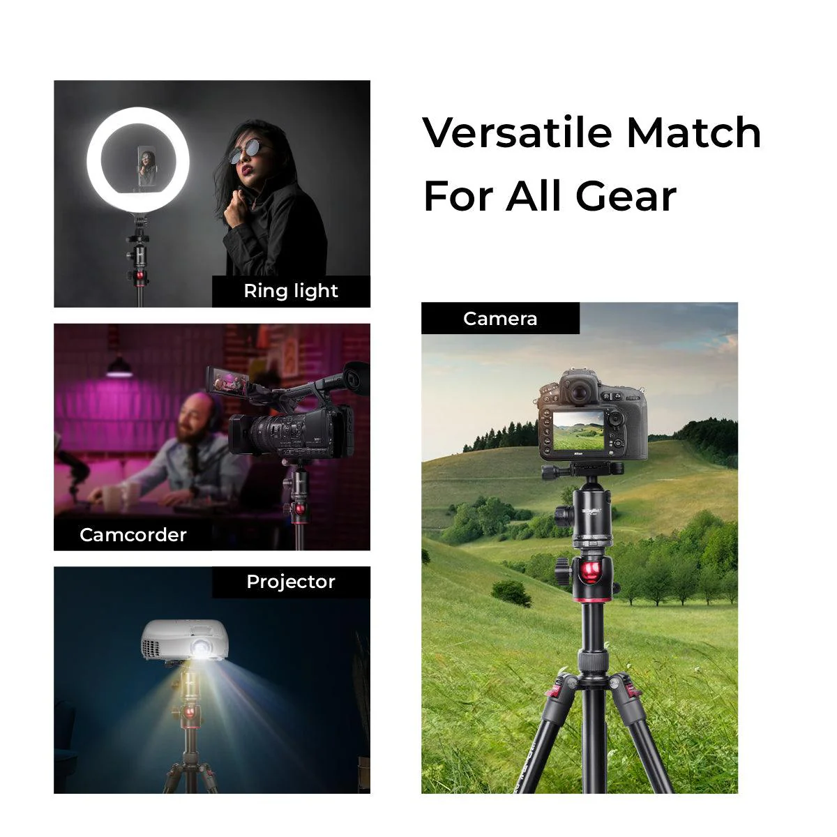 DIGITEK® (DTR 520 BH) 152CM Foldable Aluminum Tripod Cum Monopod with Swivel Pan Head, 4 Section Adjustment, 7kg Max Load, Max Operating Height: 4.95Ft, Compatible with DSLR Camera, Dv Video Camcorder - Image 10