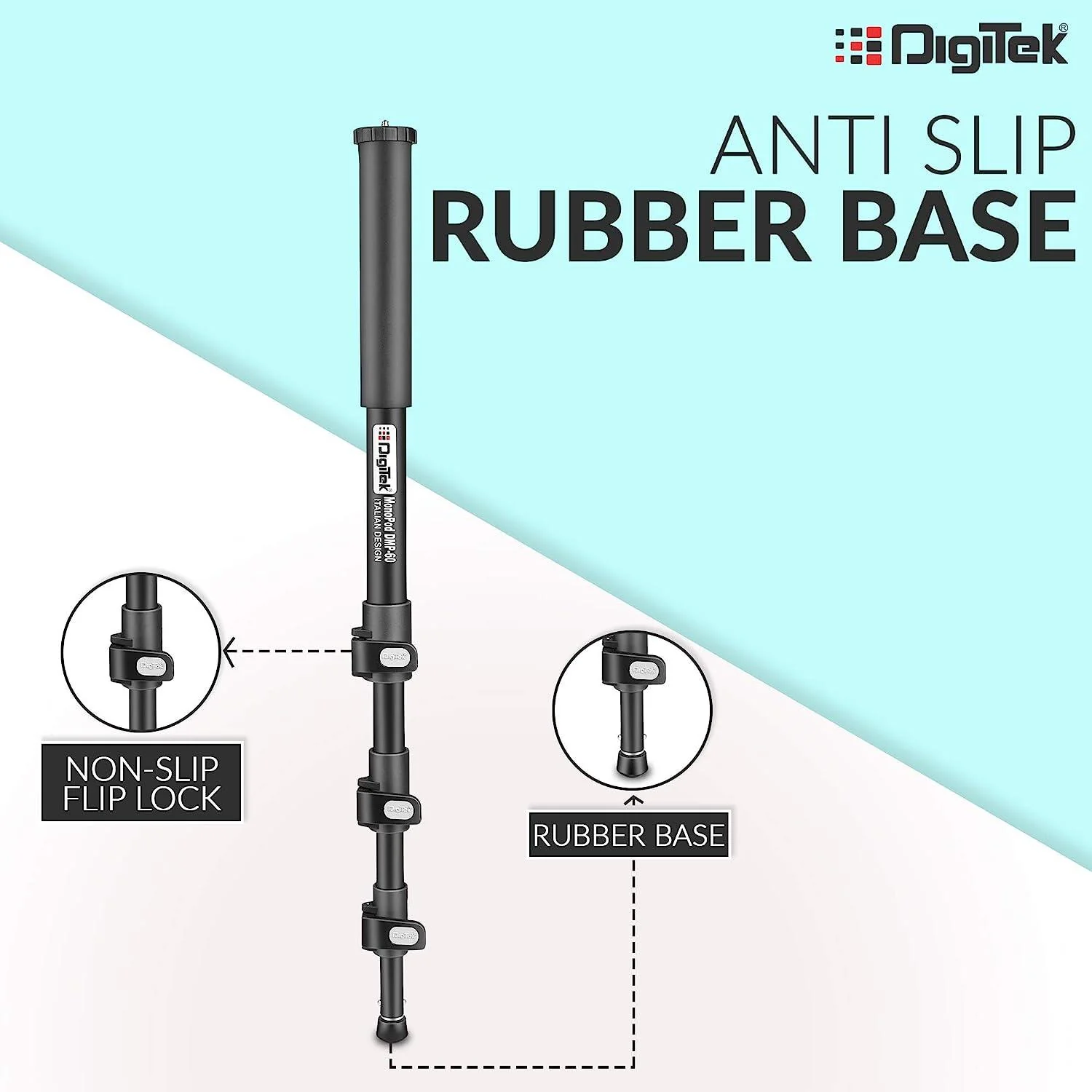 Digitek (DMP 60N) Professional Monopod with 4 Extendable Sections & Dual Mount Thread Adapter (1/4inch and 3/8inch), Load Upto: 5 kgs, Max. Operating Height: 157 cm - Image 5