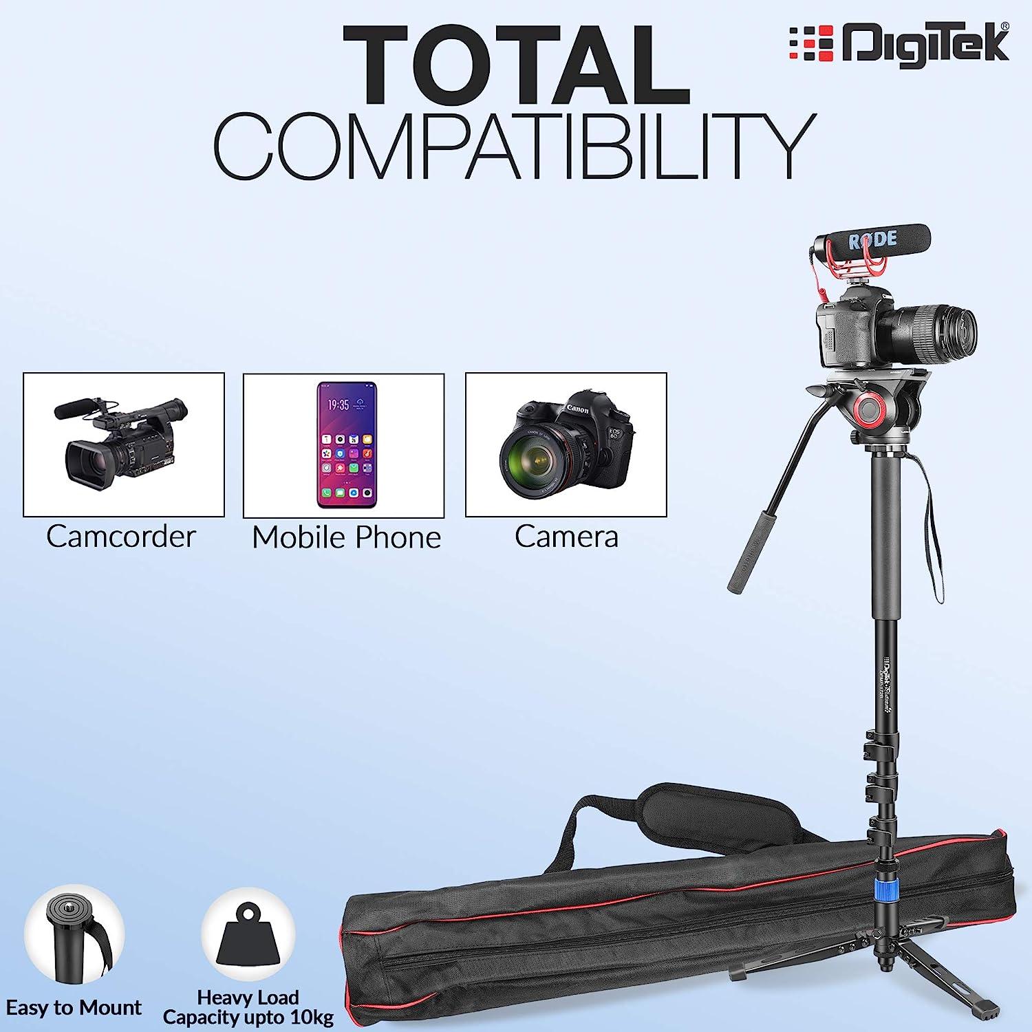 Digitek (DPMP 172B) Professional Ultra Portable Cum Heavy Duty Monopod, Maximum Load : 10kgs - Image 5