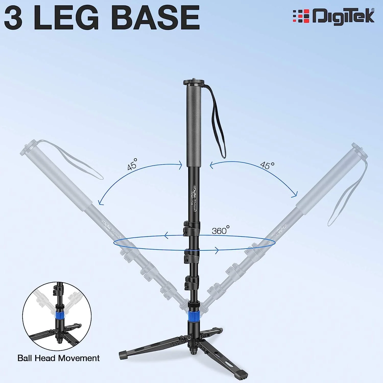 Digitek (DPMP 172B) Professional Ultra Portable Cum Heavy Duty Monopod, Maximum Load : 10kgs - Image 6