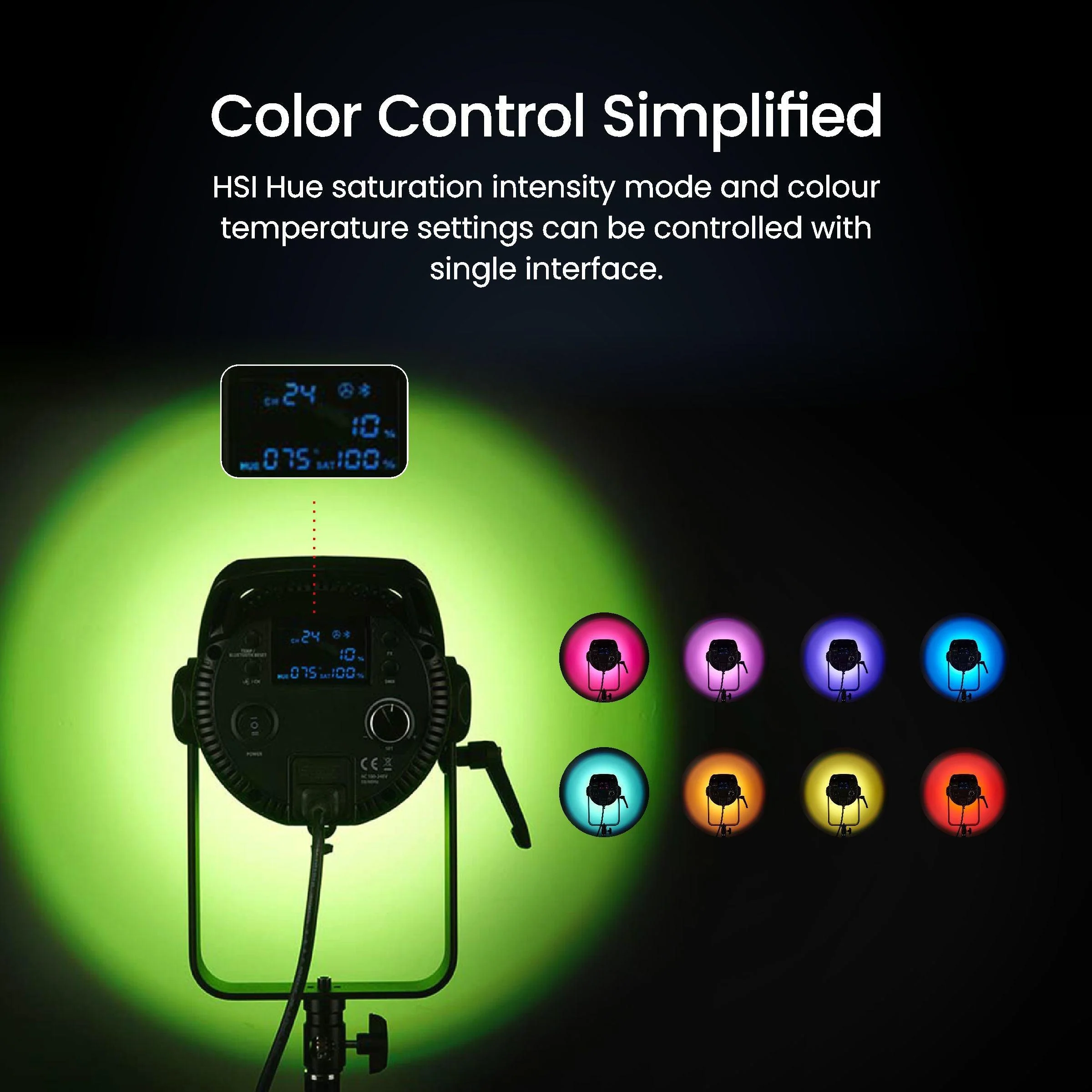 Digitek DCL-200 W RGB Combo Continuous LED Light with 18 CM Reflector Suitable for All Kinds of Small Production Photography/Power Saving & Environment Protection - Image 11
