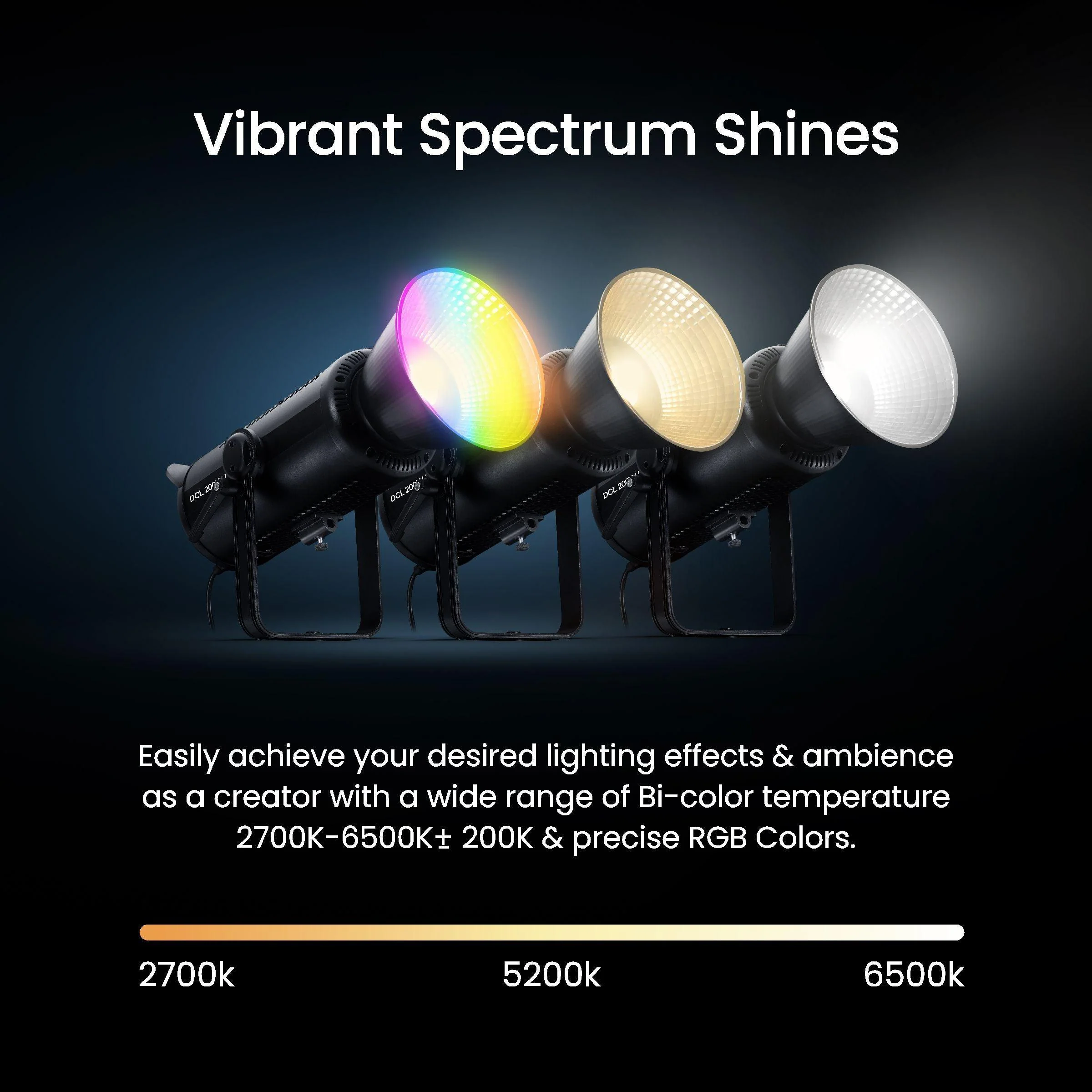 Digitek DCL-200 W RGB Combo Continuous LED Light with 18 CM Reflector Suitable for All Kinds of Small Production Photography/Power Saving & Environment Protection - Image 4