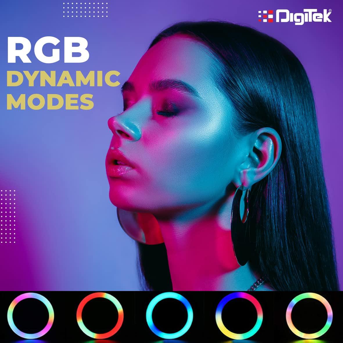 Digitek (DRL-18 RGB) RGB LED Ring Light 46cm for YouTube | Photo-Shoot | Video Shoot | Live Stream | Makeup & Vlogging | Compatible with iPhone/Android Phones & Camera - Image 4