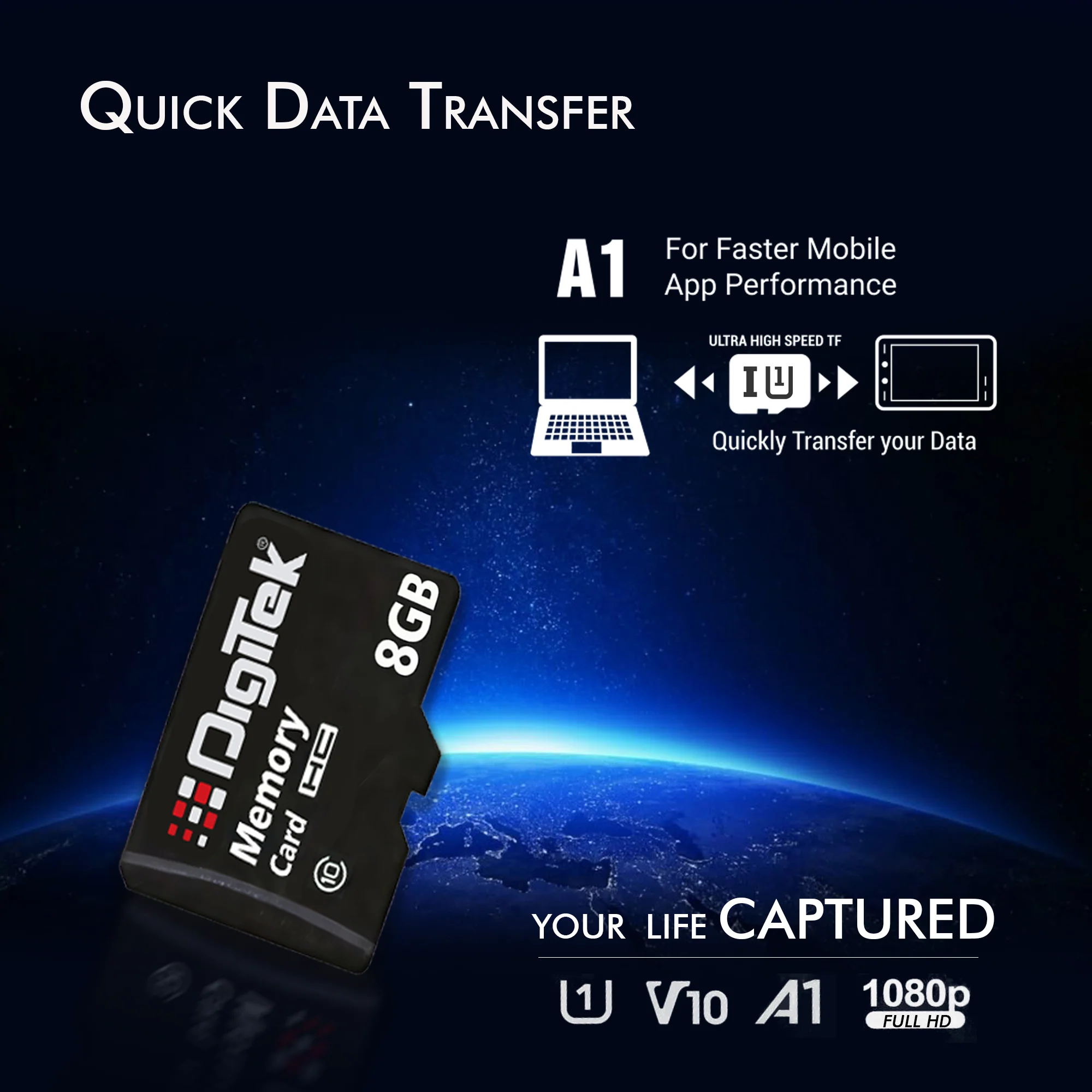 Digitek (DTF 8GB C10) High Speed Micro SDHC 8GB UHS-I Memory Card – A1, Class 10, 100MB/s Speed, Waterproof, Shockproof, X-Ray Safe, Ideal for Smartphones, Cameras, CCTV & More - Image 5