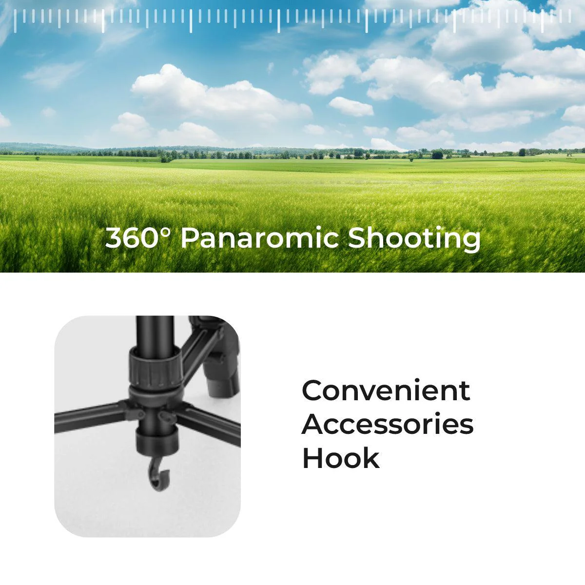 DIGITEK® (DTR 550 LW) 67 Inch Foldable Tripod Stand with Phone Holder & 360° Ball Head, 5kg Load Capacity, Aluminum Alloy Legs with Rubberized Feet & Flip Locks, Carry Bag, for Photo & Video Shoots - Image 6