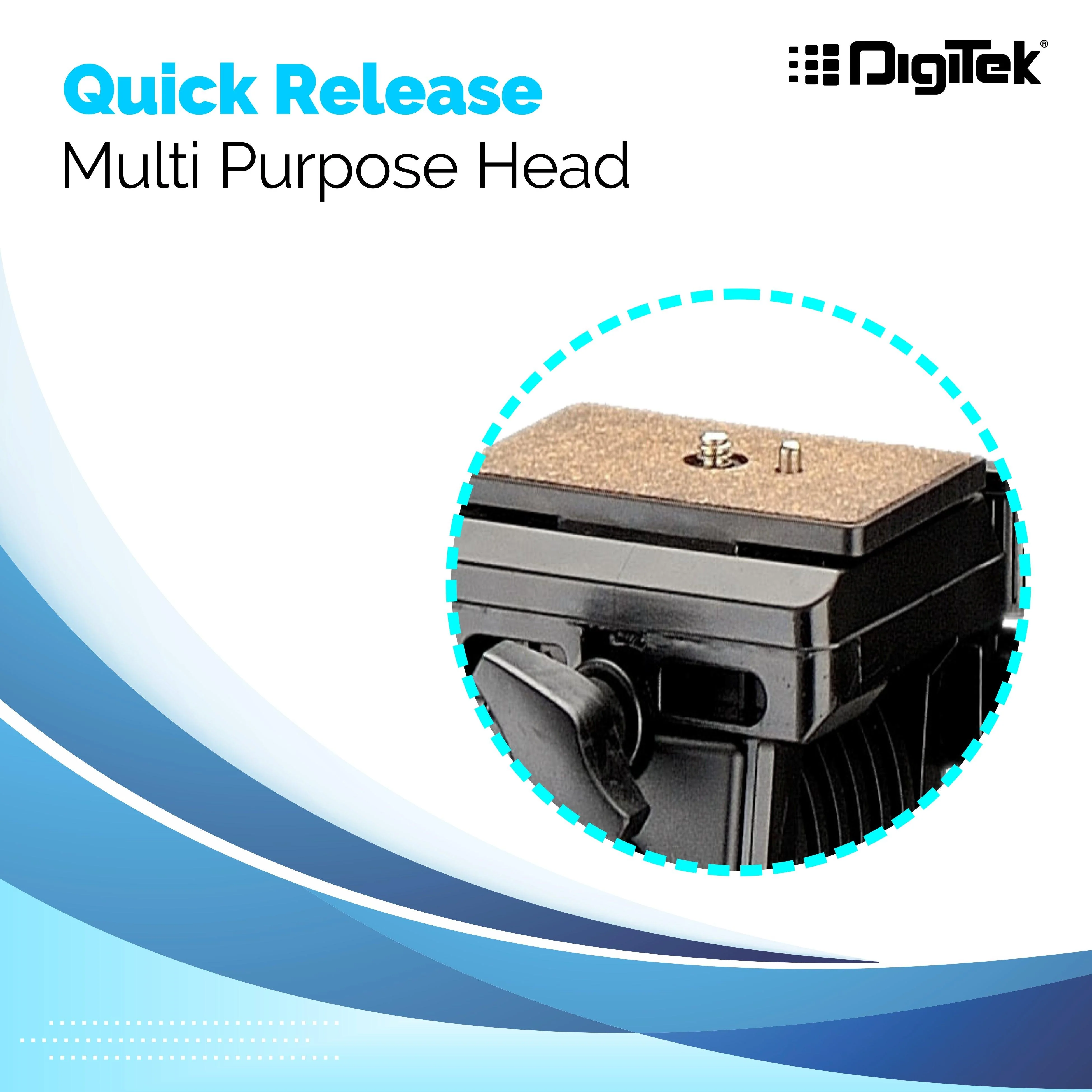 Digitek (DTR590 VD PRO) Tripod for DSLR & Video Cameras, Operating Height : 5.90 Feet, Maximum Load Upto: 6 Kg, Lightweight & Sturdy Tripod with 2 Way Adjustable Head - Image 5