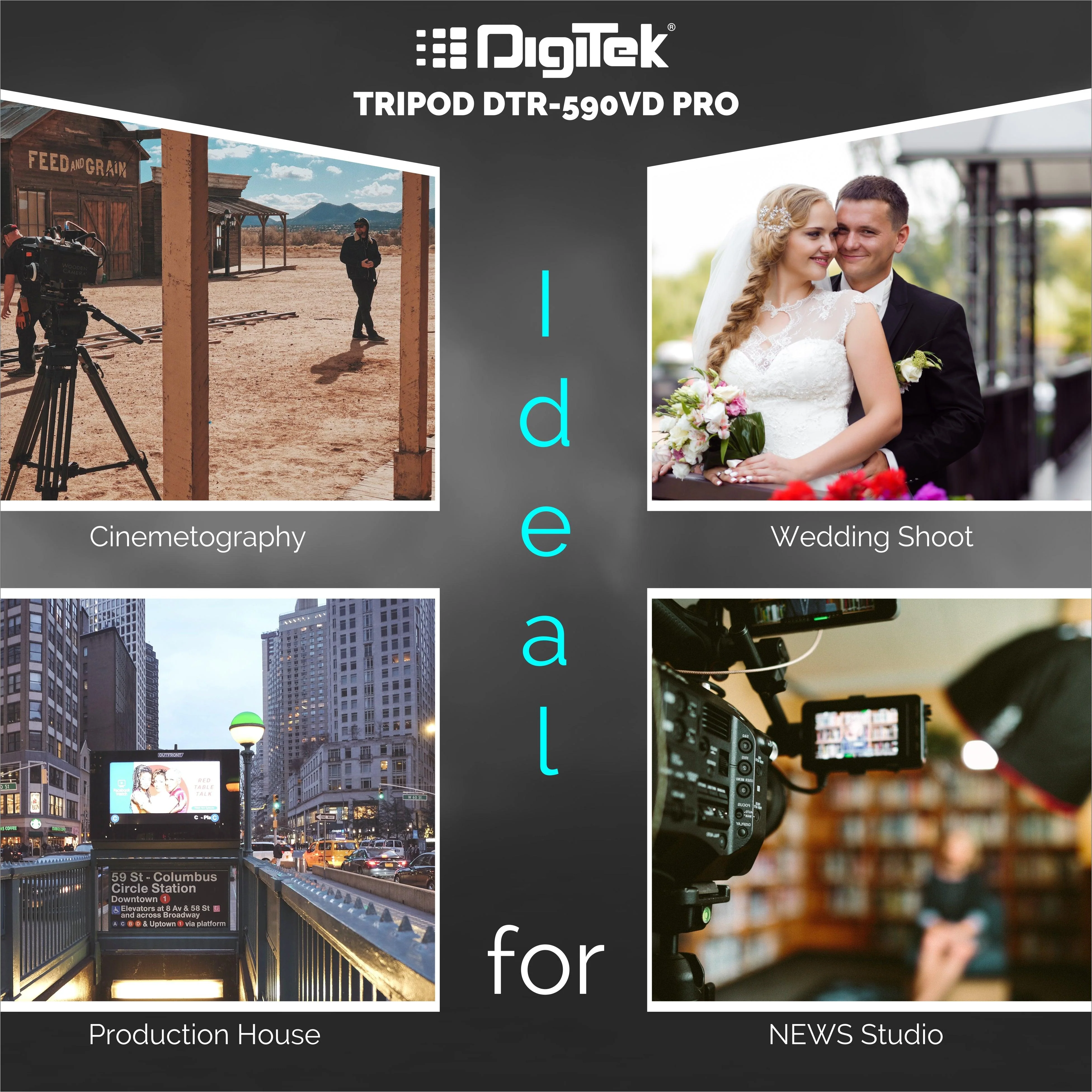 Digitek (DTR590 VD PRO) Tripod for DSLR & Video Cameras, Operating Height : 5.90 Feet, Maximum Load Upto: 6 Kg, Lightweight & Sturdy Tripod with 2 Way Adjustable Head - Image 7