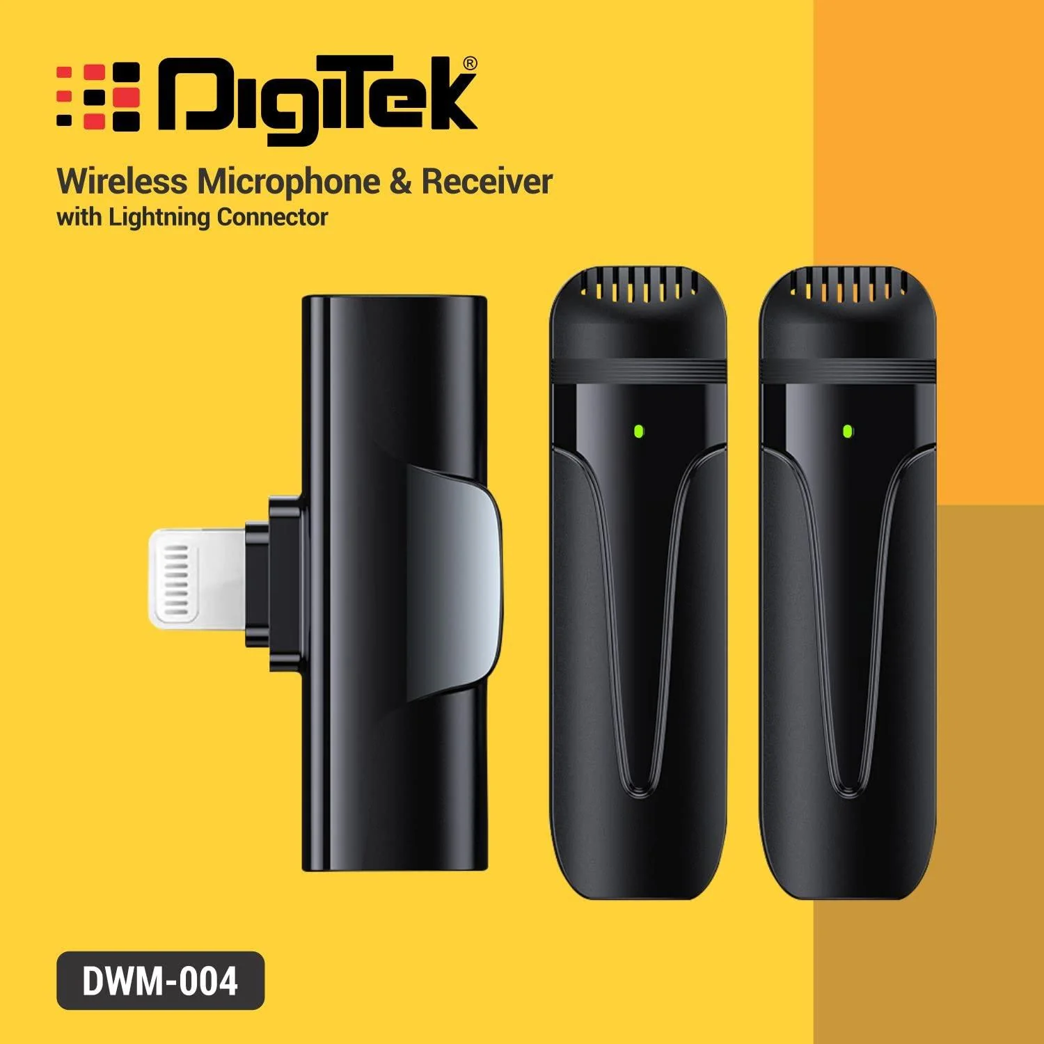 DIGITEK® (DWM 004) Wireless Microphone with Receiver Set, 2 Mics + 1 Receiver, Lightning Connector, 4 Hours Working Time, 10m Wireless Range, for Audio Recording, Live Streaming, Video Recording, for iPhone X/11/12/13/14 Series - Image 5