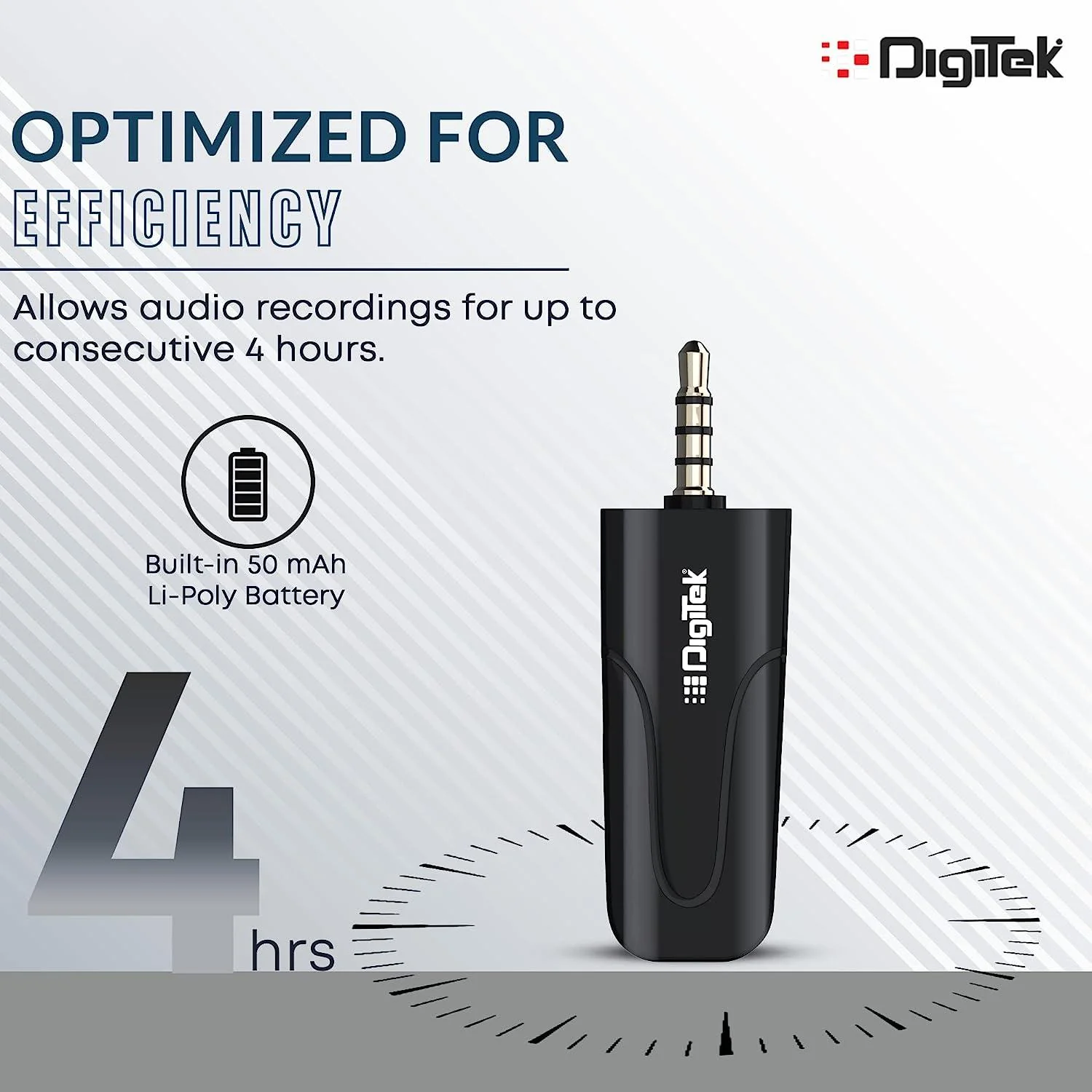 Digitek® (DWM-005) Wireless Microphone System with 3.5mm Aux Connector & Noise Cancellation, 10M Wireless Range, 4-Hour Working Time, Ideal for YouTube, Vlogs, Live Streaming, Video Shooting & More - Image 5